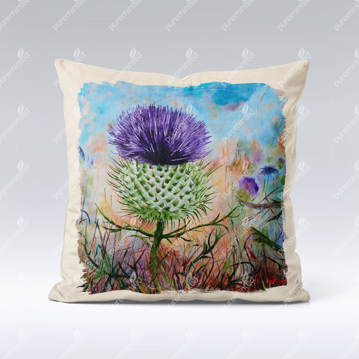 A Thistle Cushion Cover – pureminted
