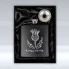 A Jaggy Thistle - Outline - Black Hip Flask pureminted