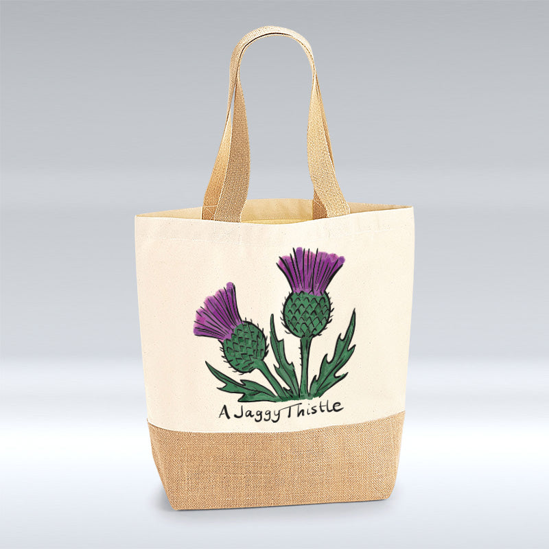 A Jaggy Thistle - Shopper Jute Bag pureminted