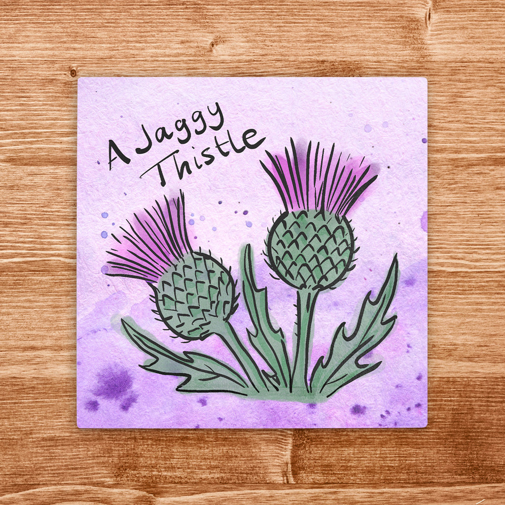 A Jaggy Thistle - Glass Trivet pureminted