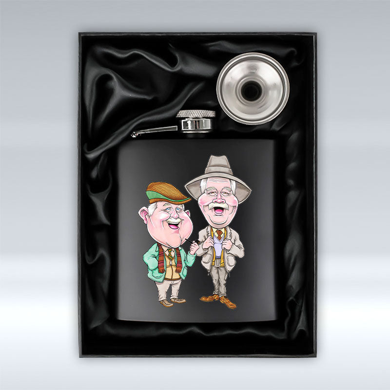 Auld Pals - 6oz Black Hip Flask