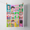 Auld Pals Colour Squares - Cotton Tea Towel