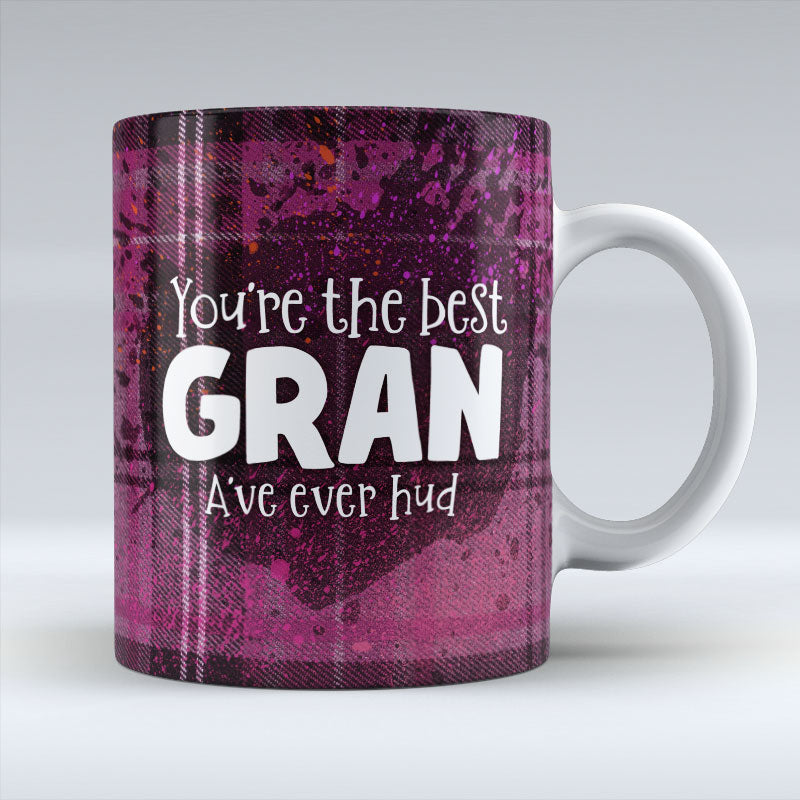 You're the best gran - Purple Tartan - Ceramic Mug
