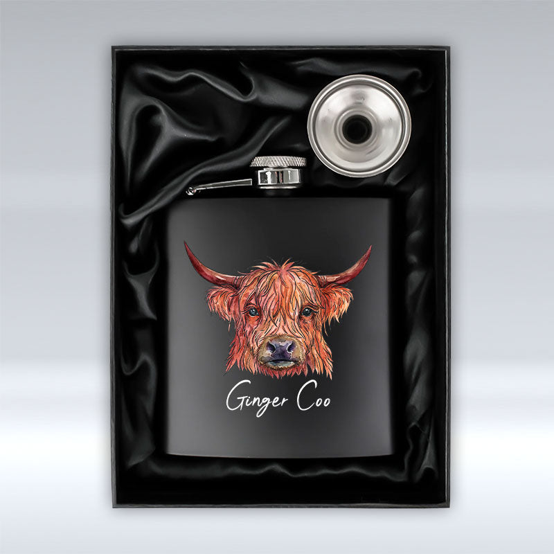 Ginger Coo - Black Hip Flask pureminted