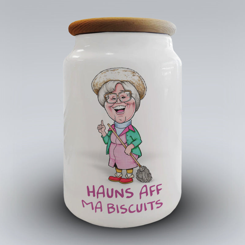 Have Ye Heard - Hauns Aff Ma Biscuits - Small Storage Jar