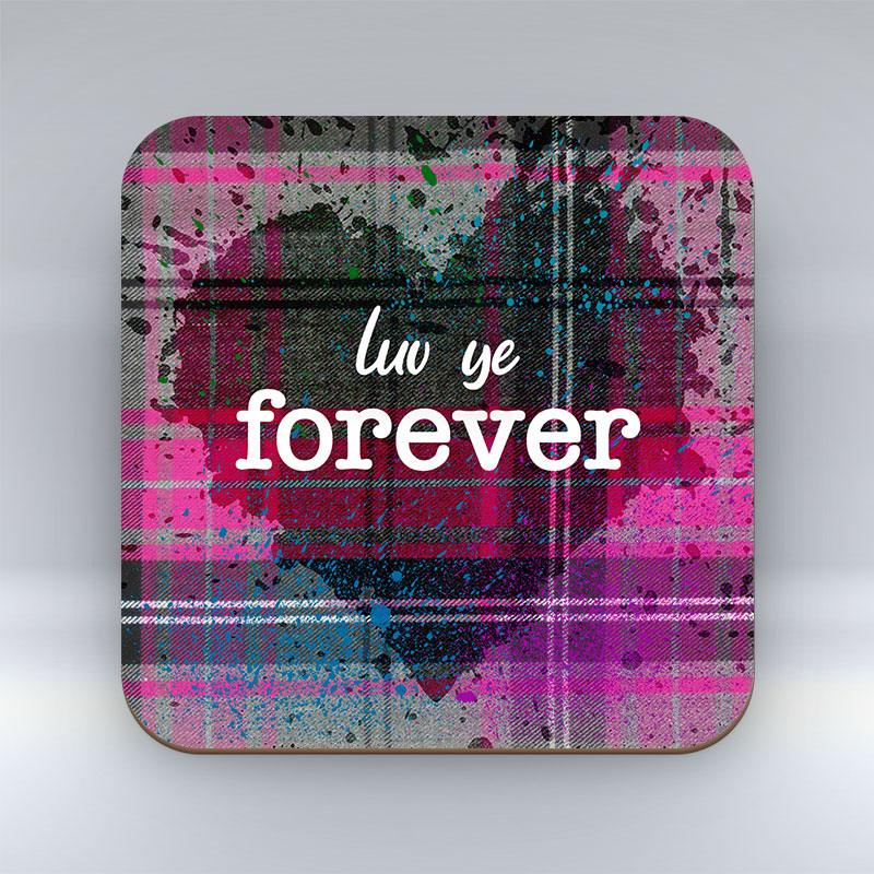 luv ye forever - Pink Valentine Coaster