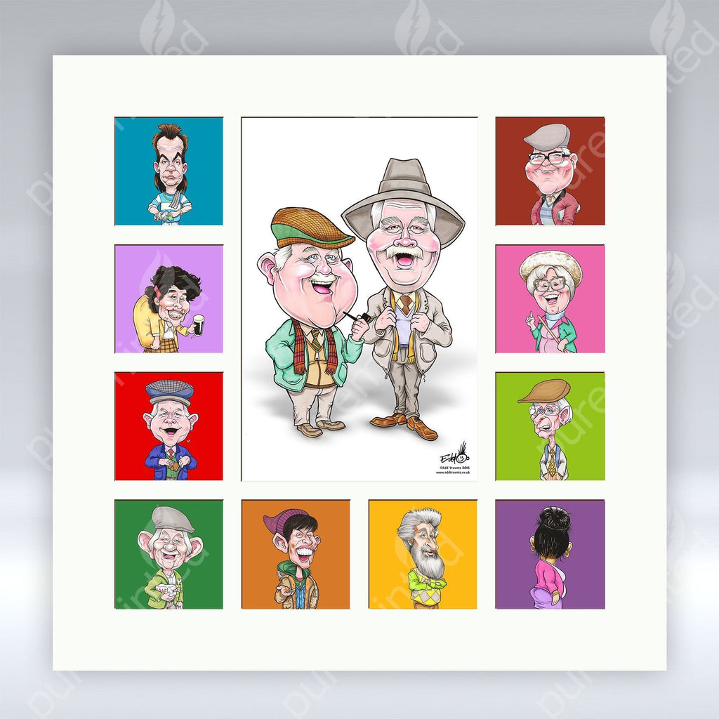 Auld Pals Colour Squares - Mounted Print