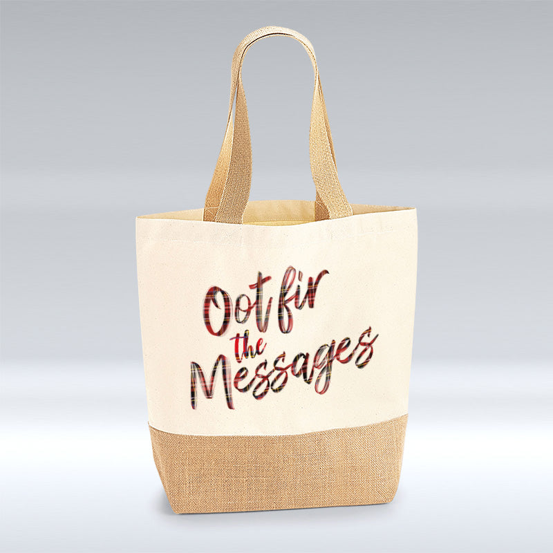 Oot fir the Messages - TARTAN - Shopper Jute Bag