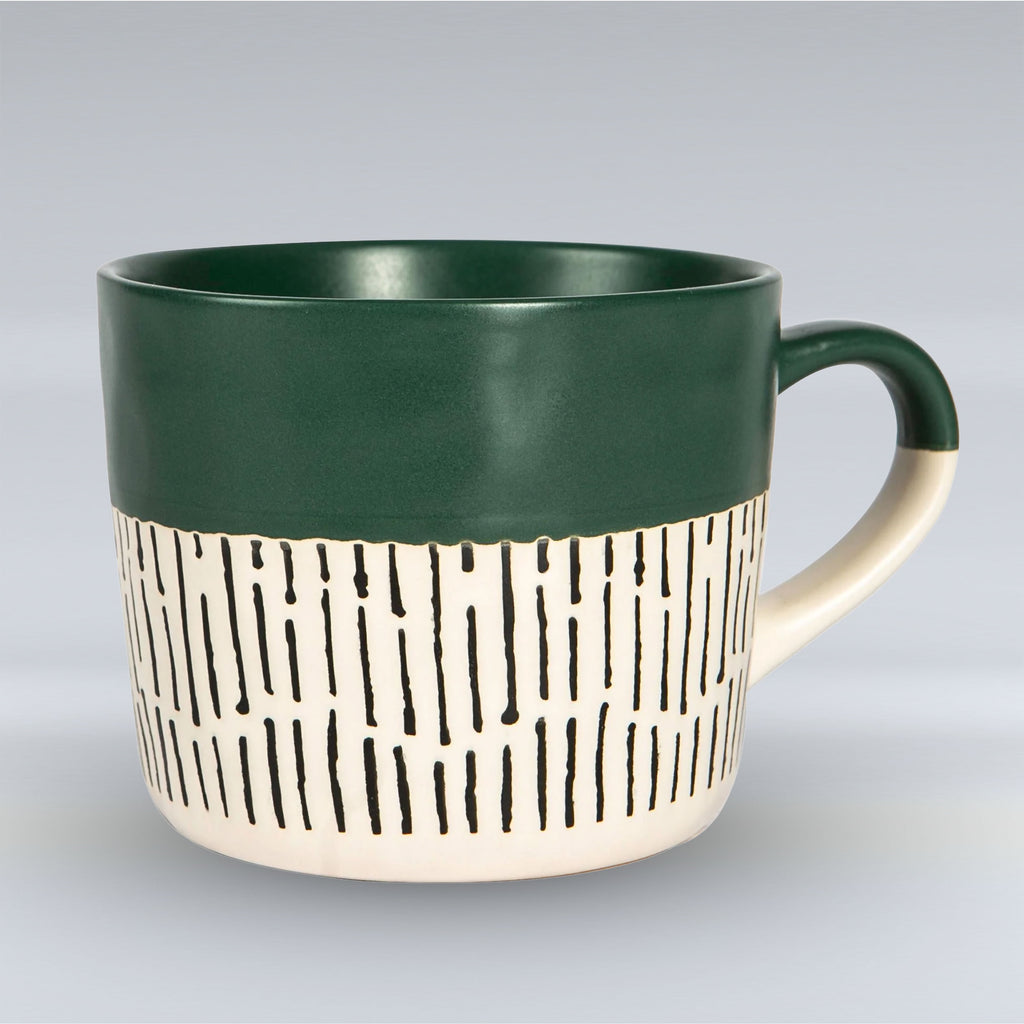 Dipped Dash Stoneware Coffee Mug - 450ml - Sage