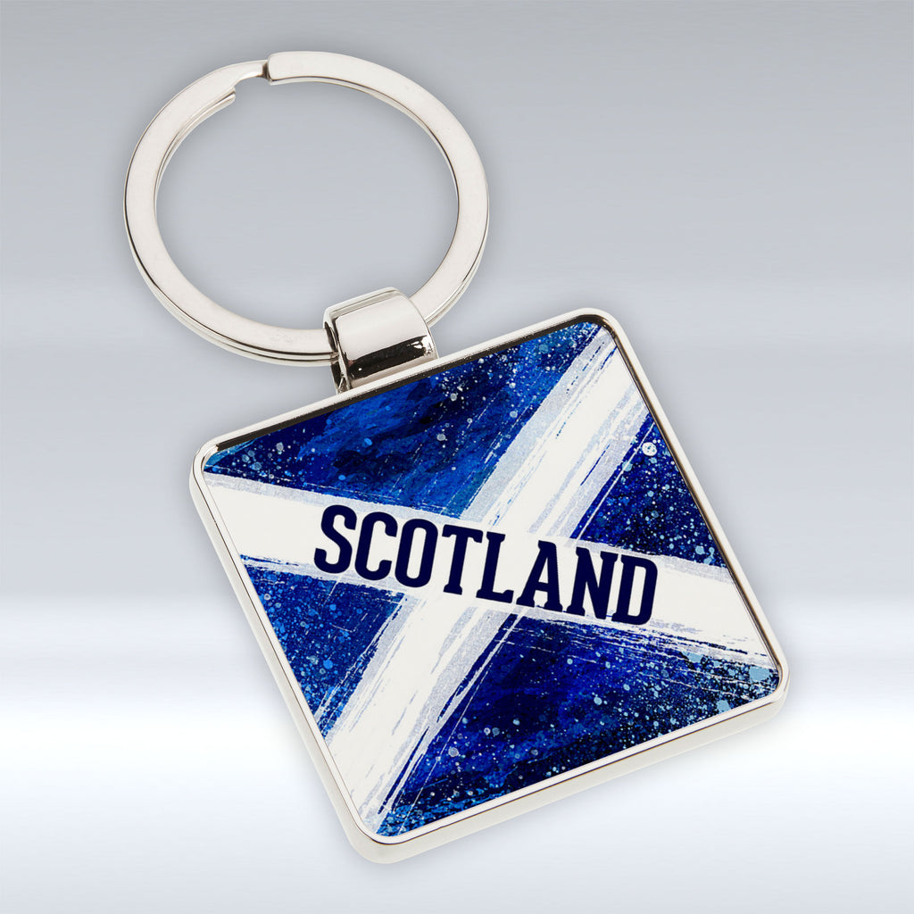 Scotland Flag - Square Keyring