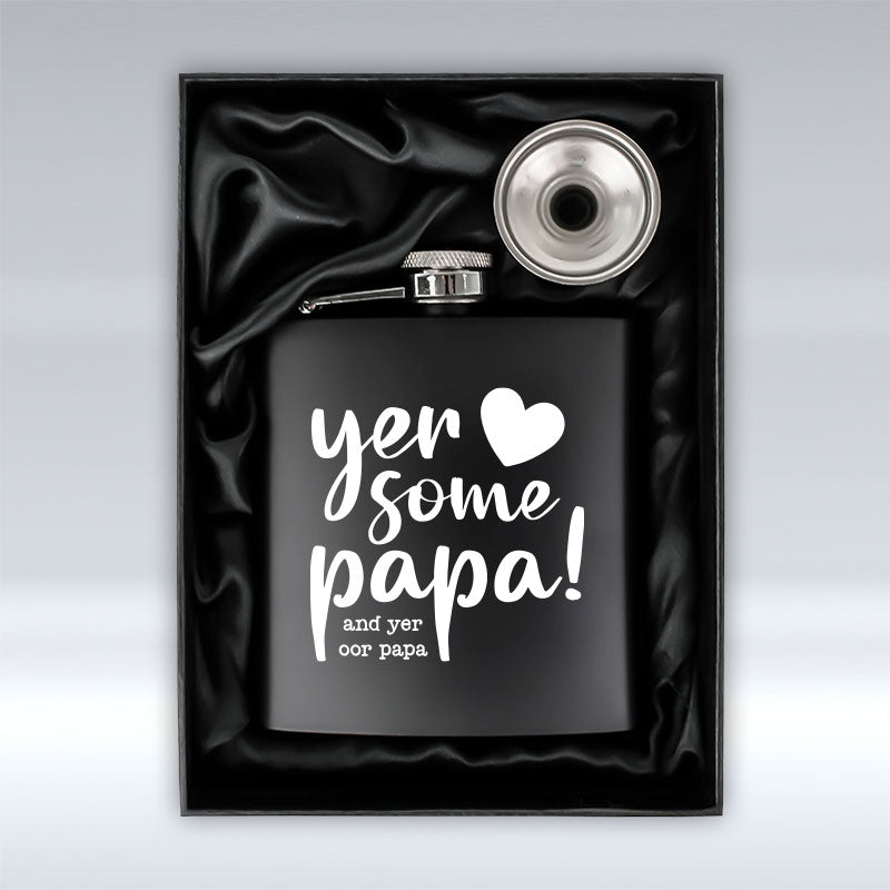 Yer Some Papa! - OOR PAPA - Black Hip Flask pureminted