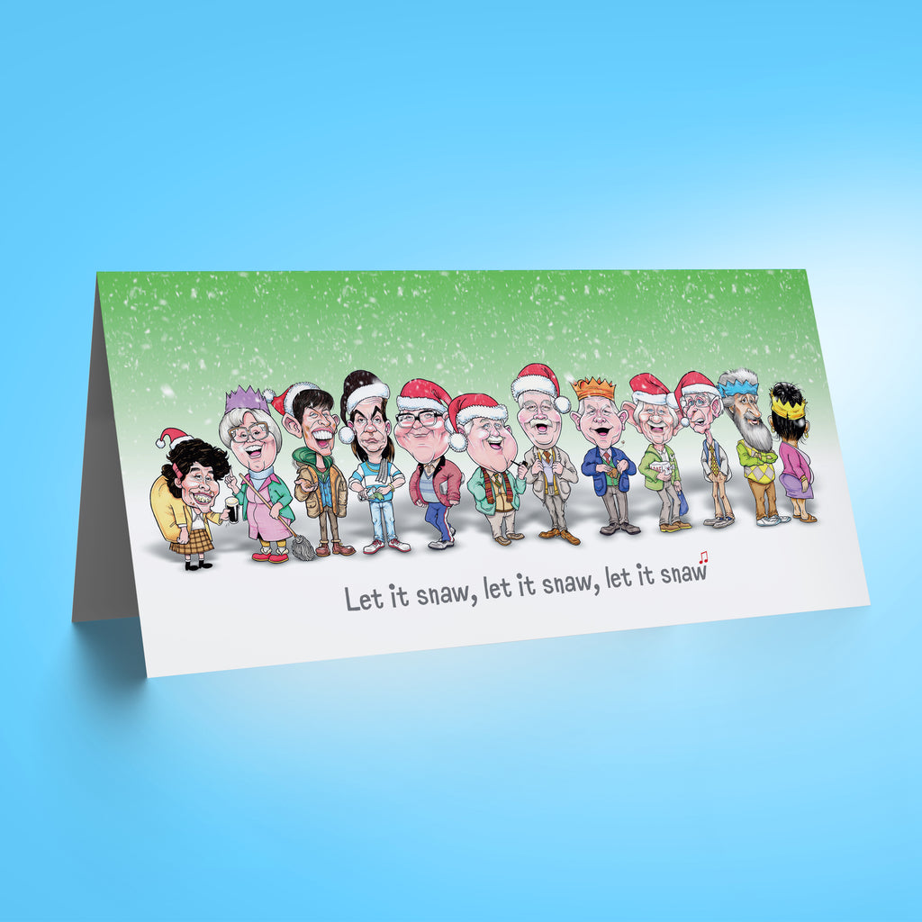 Auld Pals Whole Gang - Green DL Christmas Card