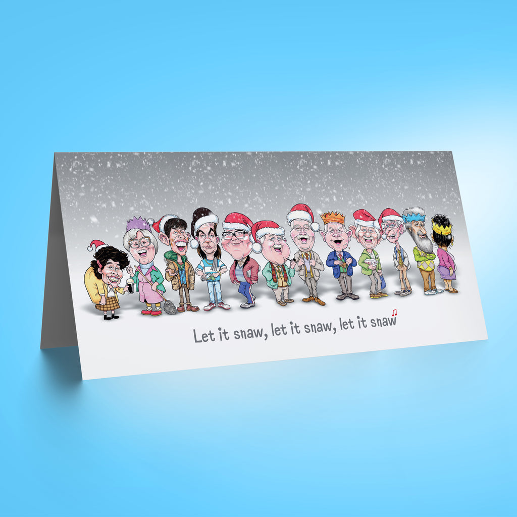 Auld Pals Whole Gang - Grey DL Christmas Card