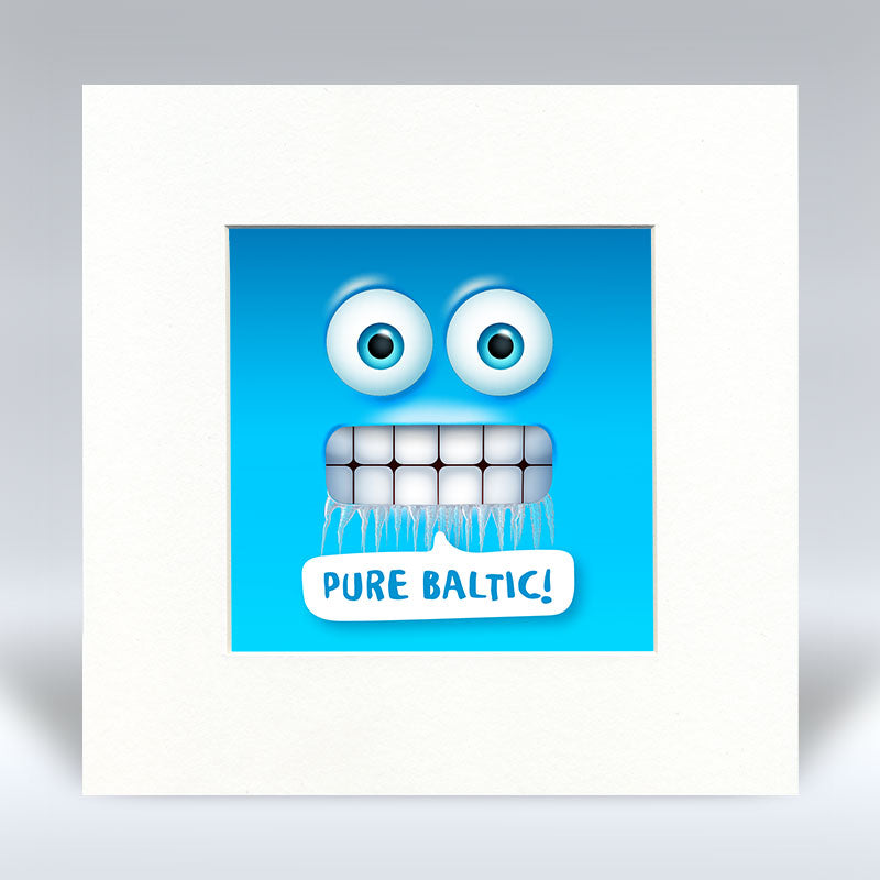 Pure Baltic Emoji Text - Mounted Print