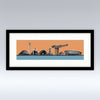 Glasgow Clydeside Silhouette - Mounted Print