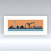 Glasgow Clydeside Silhouette - Mounted Print