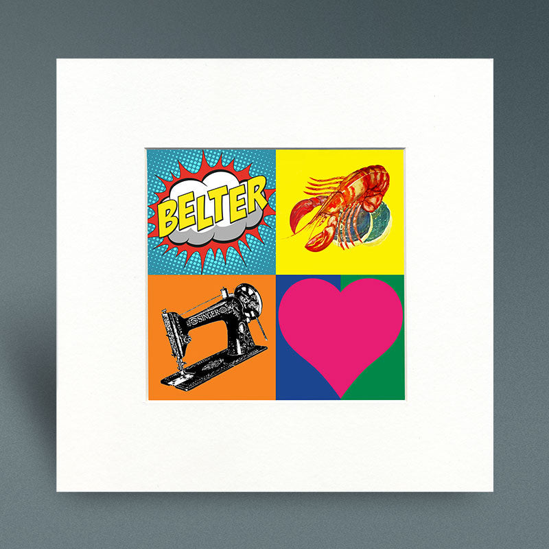 Glasgow Pop Art 1 - Mounted Print