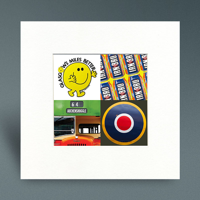 Glasgow Pop Art 4 - Mounted Print