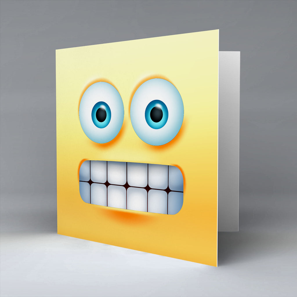 Grimace Emoji - Greetings Card