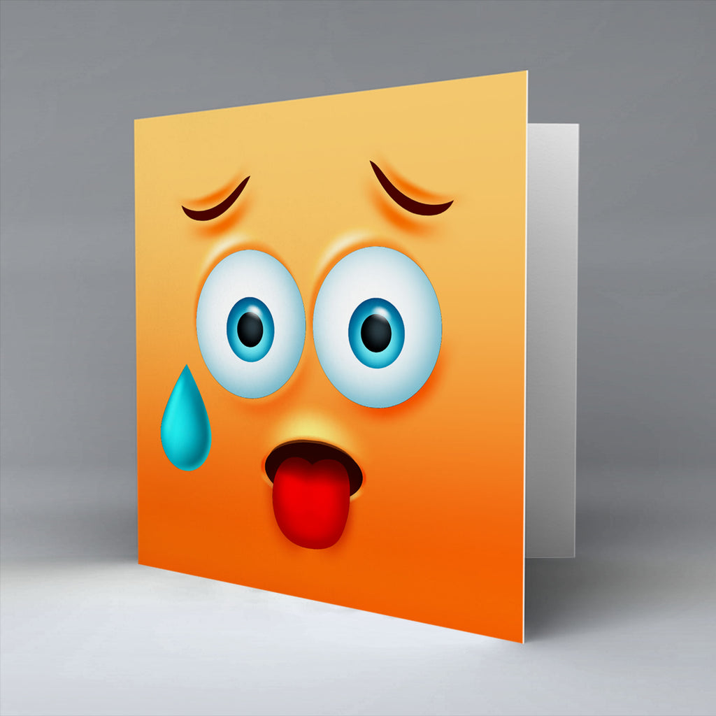 Hot Emoji - Greetings Card