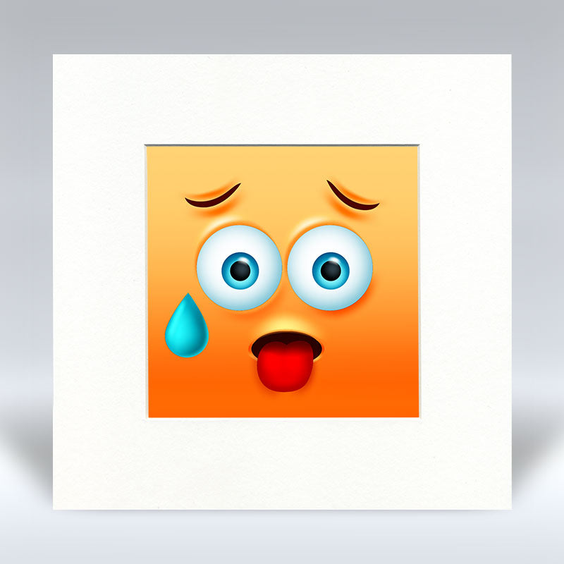 Hot Emoji - Mounted Print