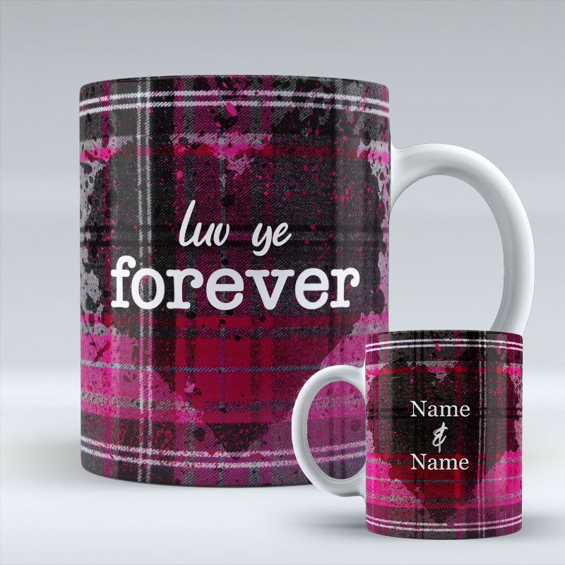 luv ye forever - Personalised Pink Valentine Mug