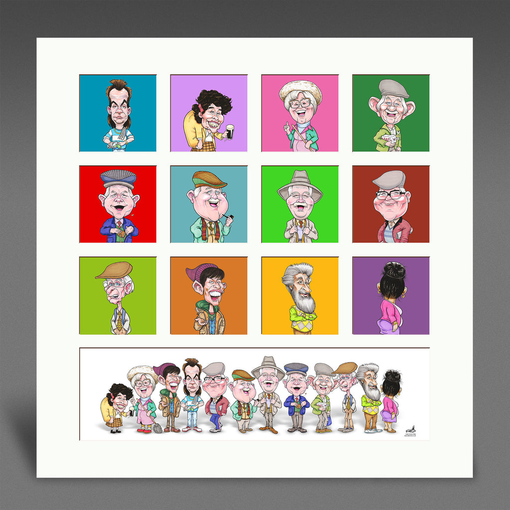 Whole Gang Colour Squares - Mounted Print
