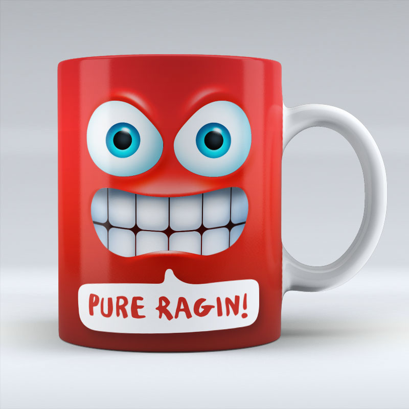 Pure Ragin Emoji Text - Mug