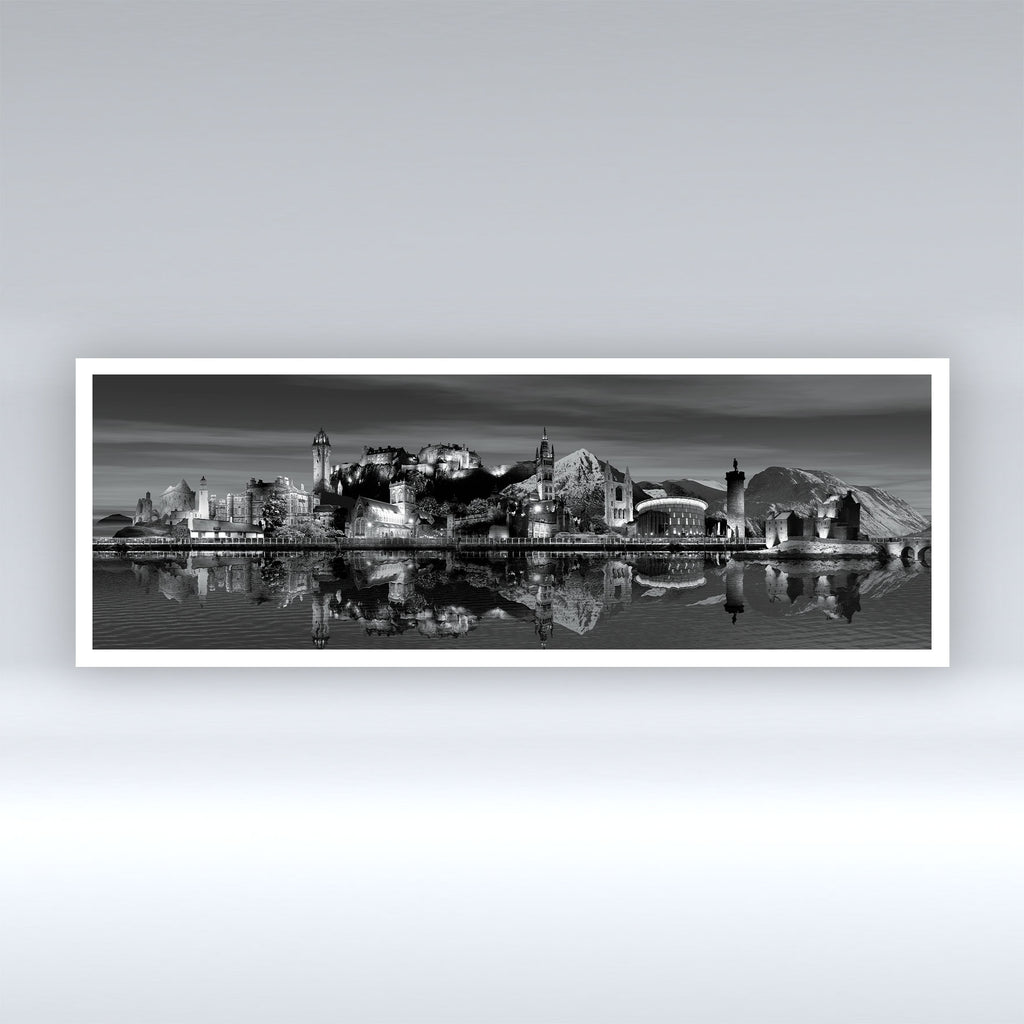 Scotland Night Black & White - Print