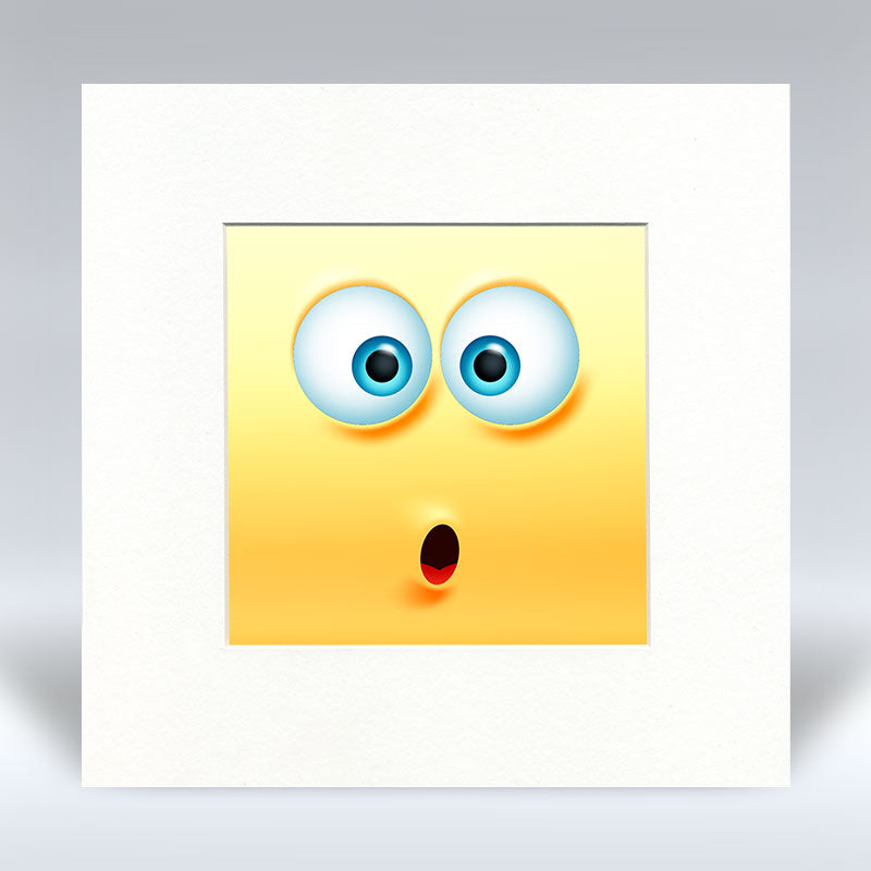 Shocked Emoji - Mounted Print