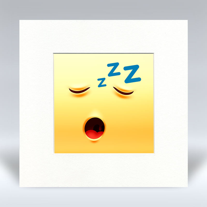 Sleeping Emoji - Mounted Print