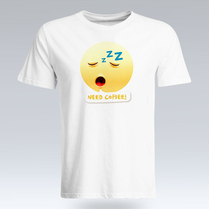 Need Coffee Emoji Text - T-Shirt