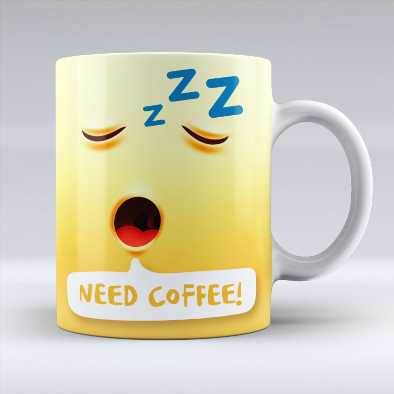 Need Coffee Emoji Text - Mug