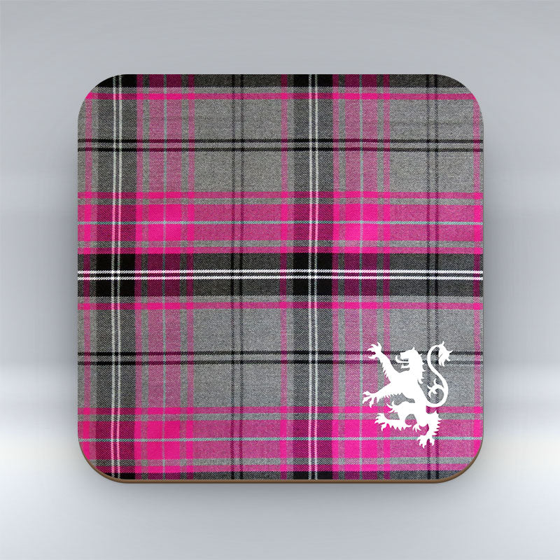 Grey Pink Tartan - Coaster