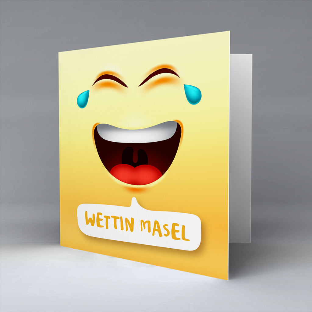 Wettin Masel Emoji Text - Greetings Card