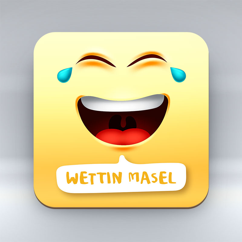 Wettin Masel Emoji Text - Coaster