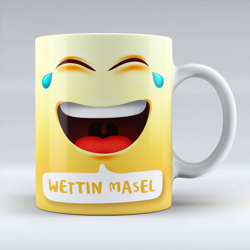 Wettin Masel Emoji Text - Mug