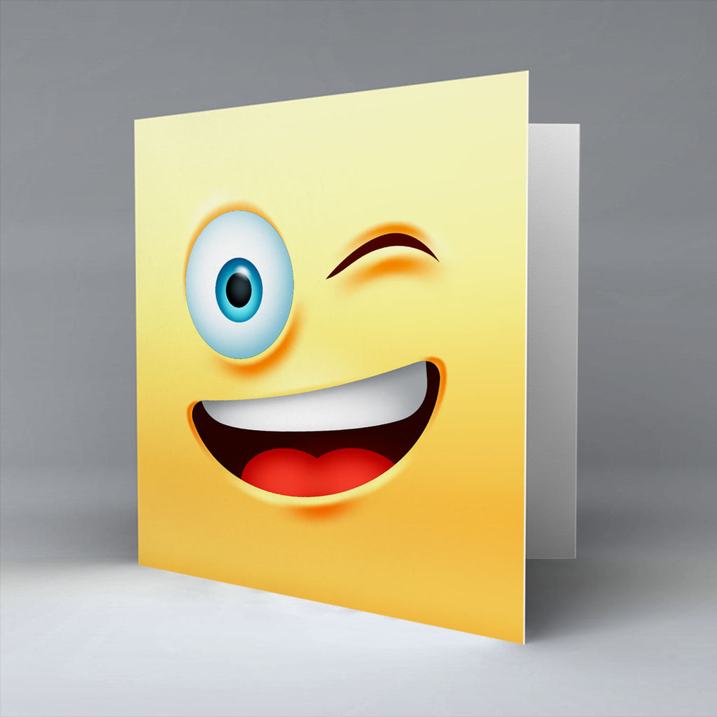 Wink Emoji - Greetings Card