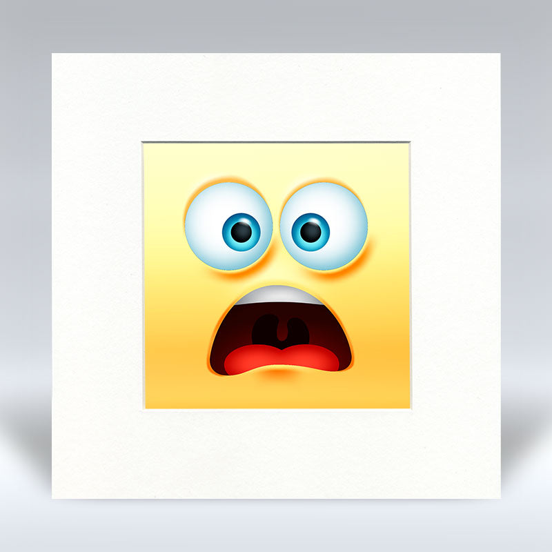 Worried Emoji - Mounted Print